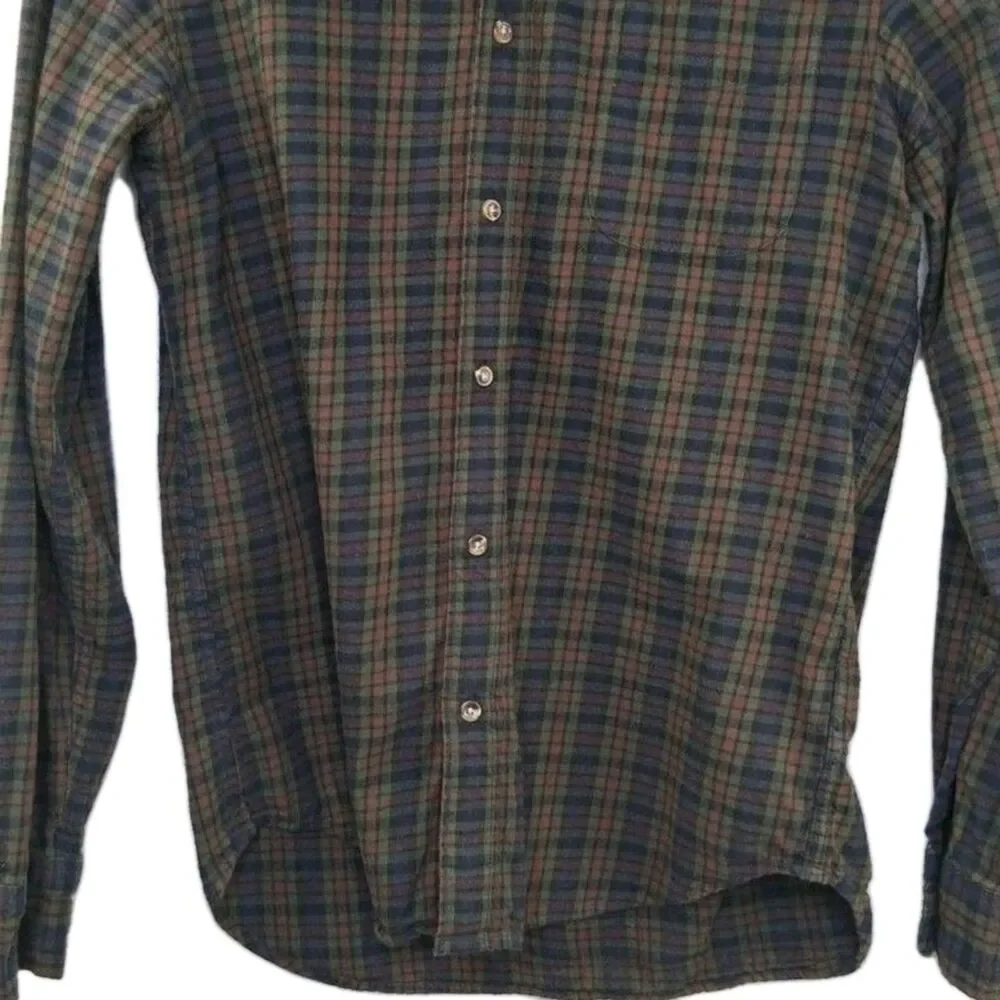 J Crew Brushed Twill Flannel Shirt Men's Plaid Tartan Size M Slim